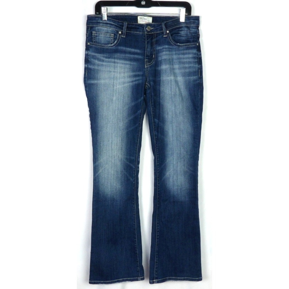 BKE Medium‎ Wash Stretch Mid Rise PAYTON Boot Cut Denim Jeans Women's 30